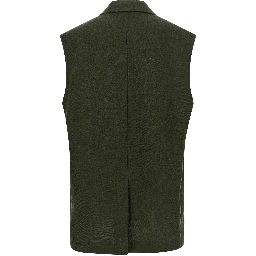 Bicolor Linen Sleeveless Jacket