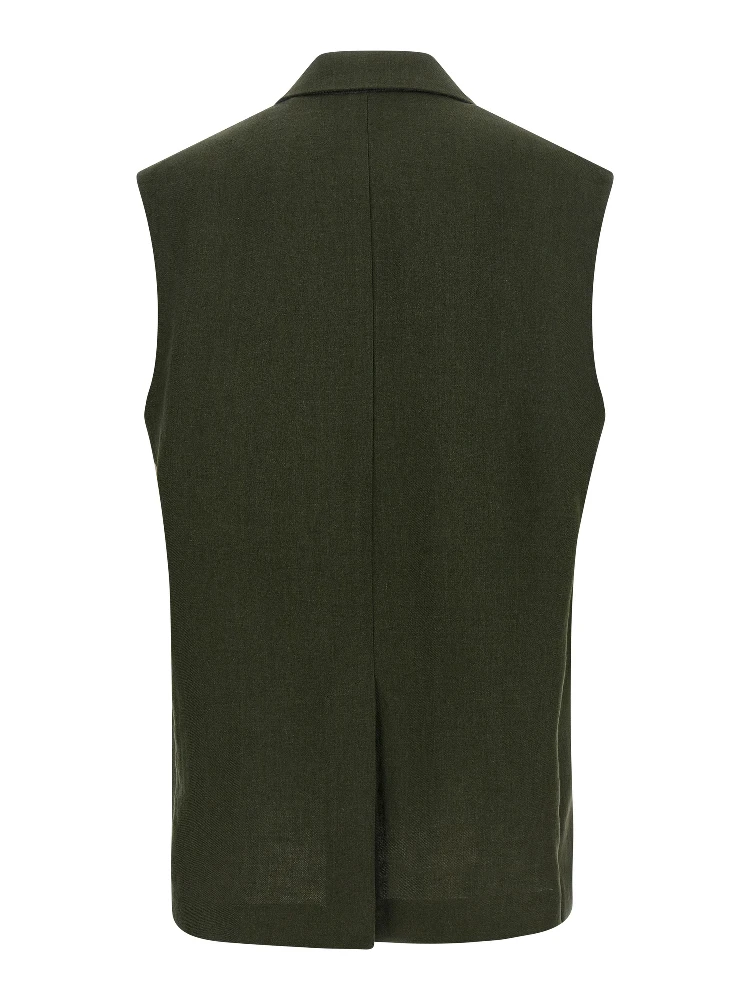 Bicolor Linen Sleeveless Jacket alternative
