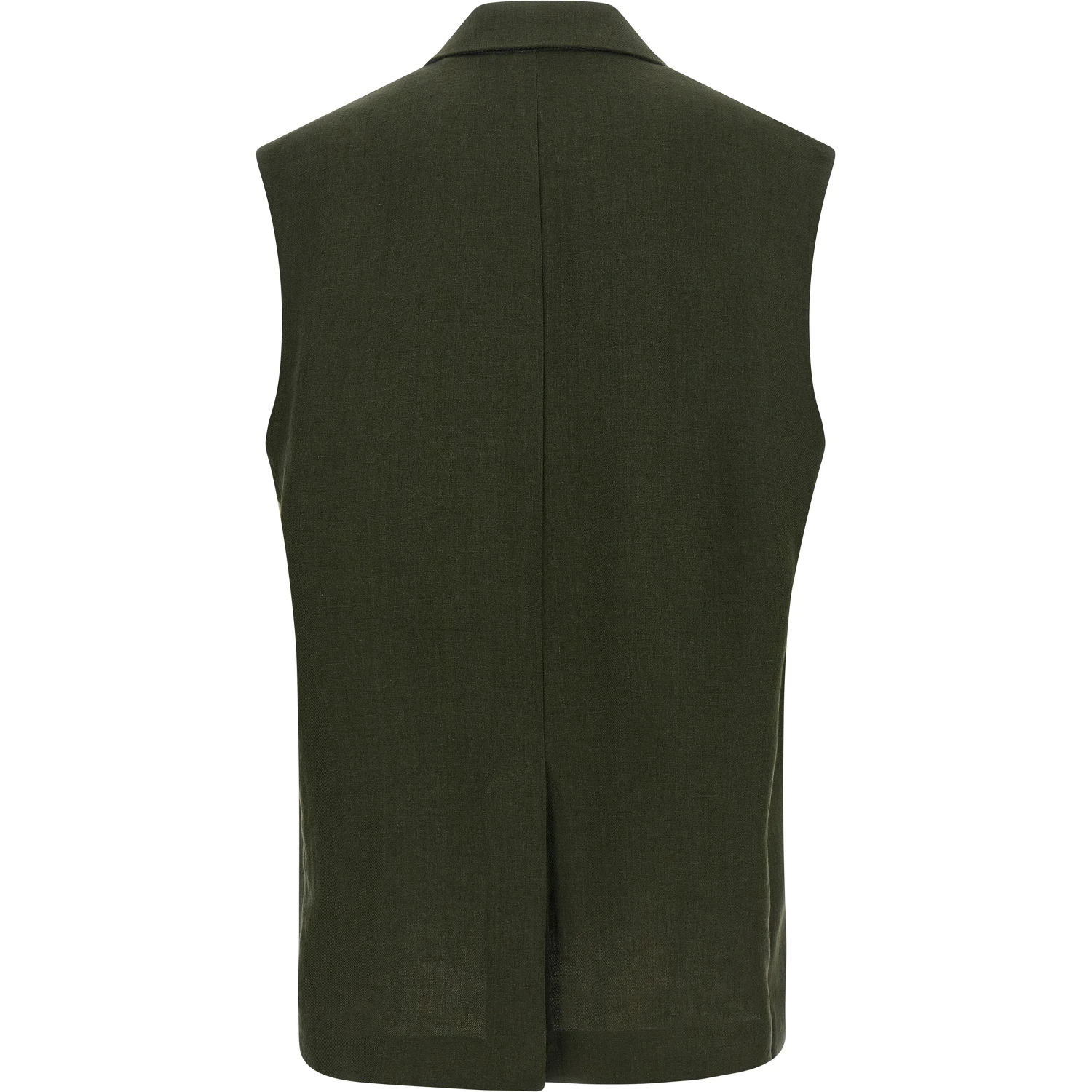 Bicolor Linen Sleeveless Jacket