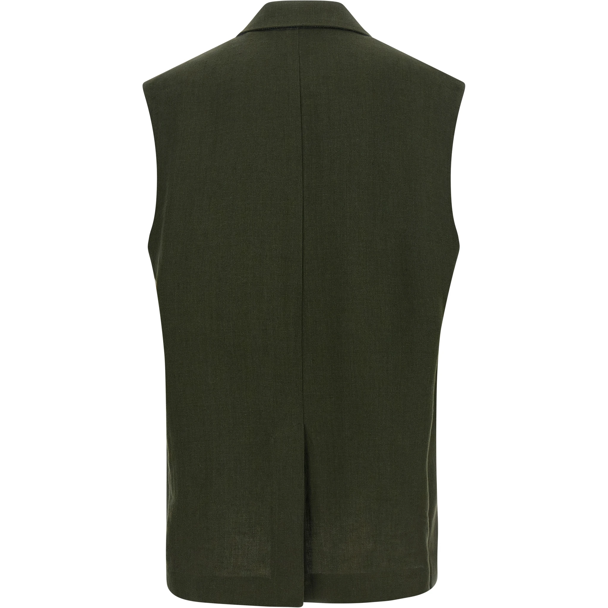 Bicolor Linen Sleeveless Jacket