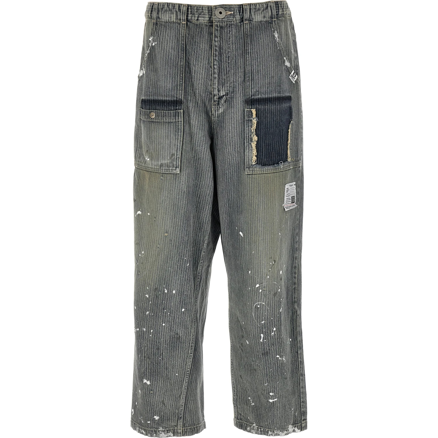 Blue Cotton Tapered Jeans