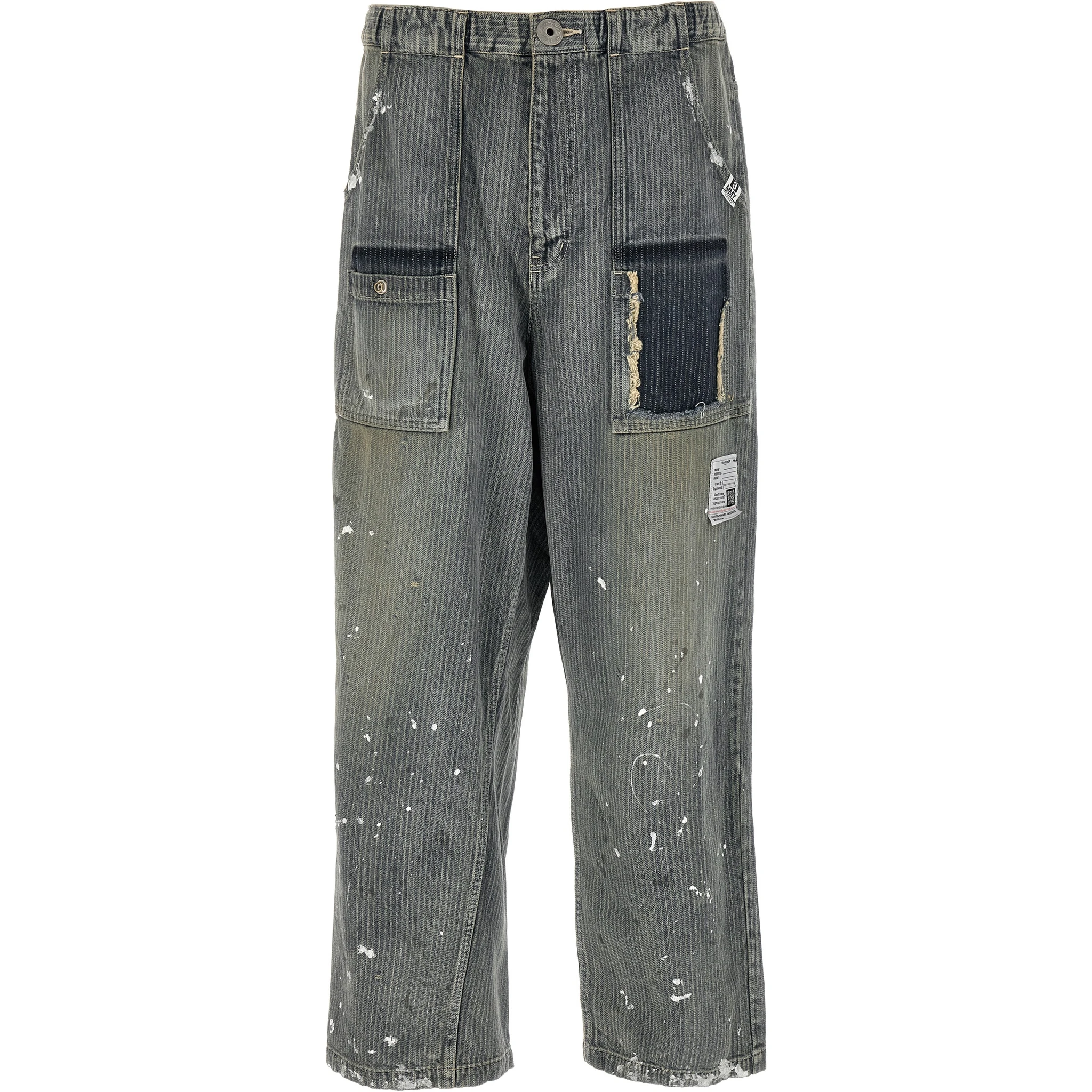 Blue Cotton Tapered Jeans