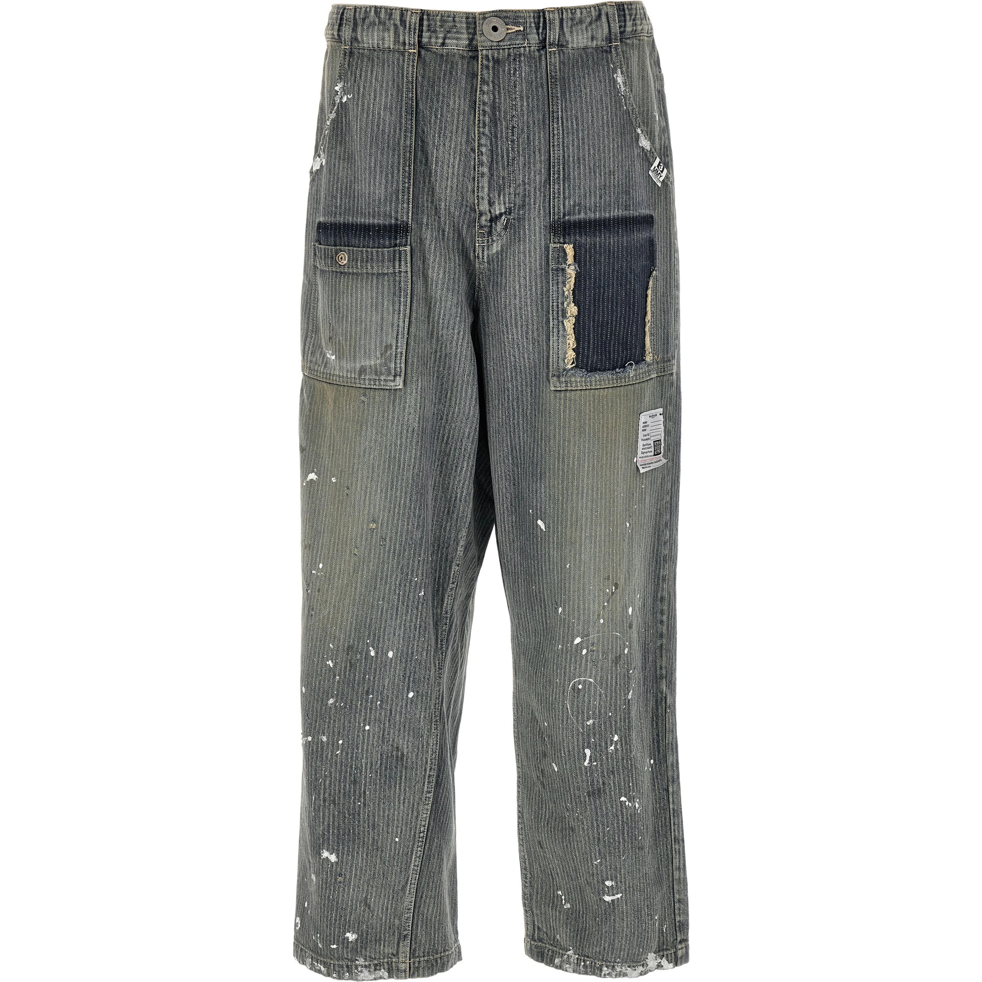 Blue Cotton Tapered Jeans
