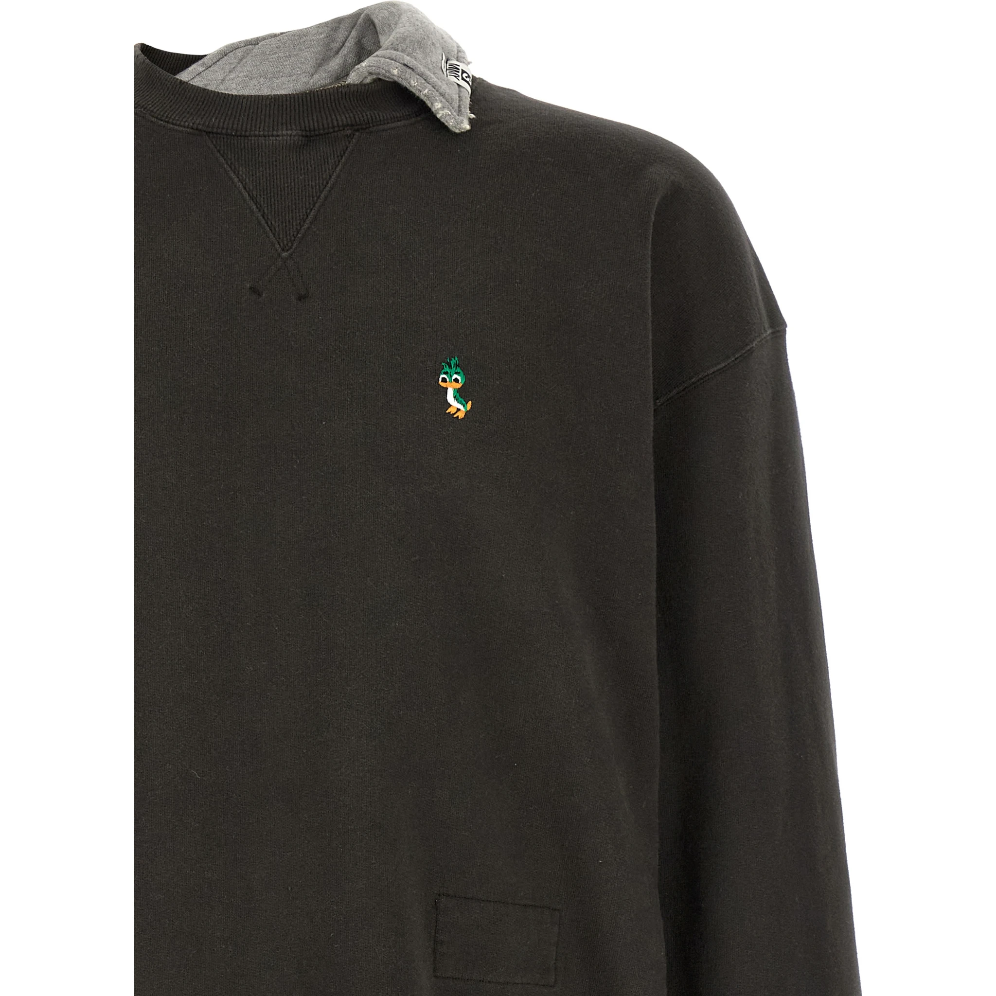Black Cotton Sweatshirt