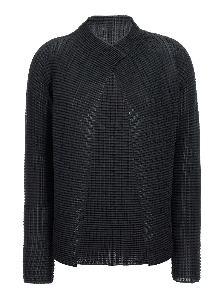 Black Polyester Cardigan