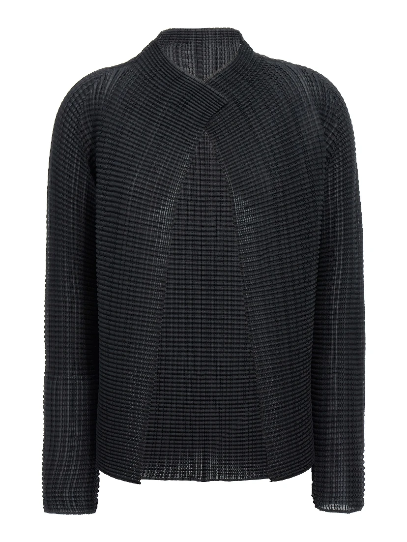 Black Polyester Cardigan