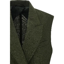 Bicolor Linen Sleeveless Jacket
