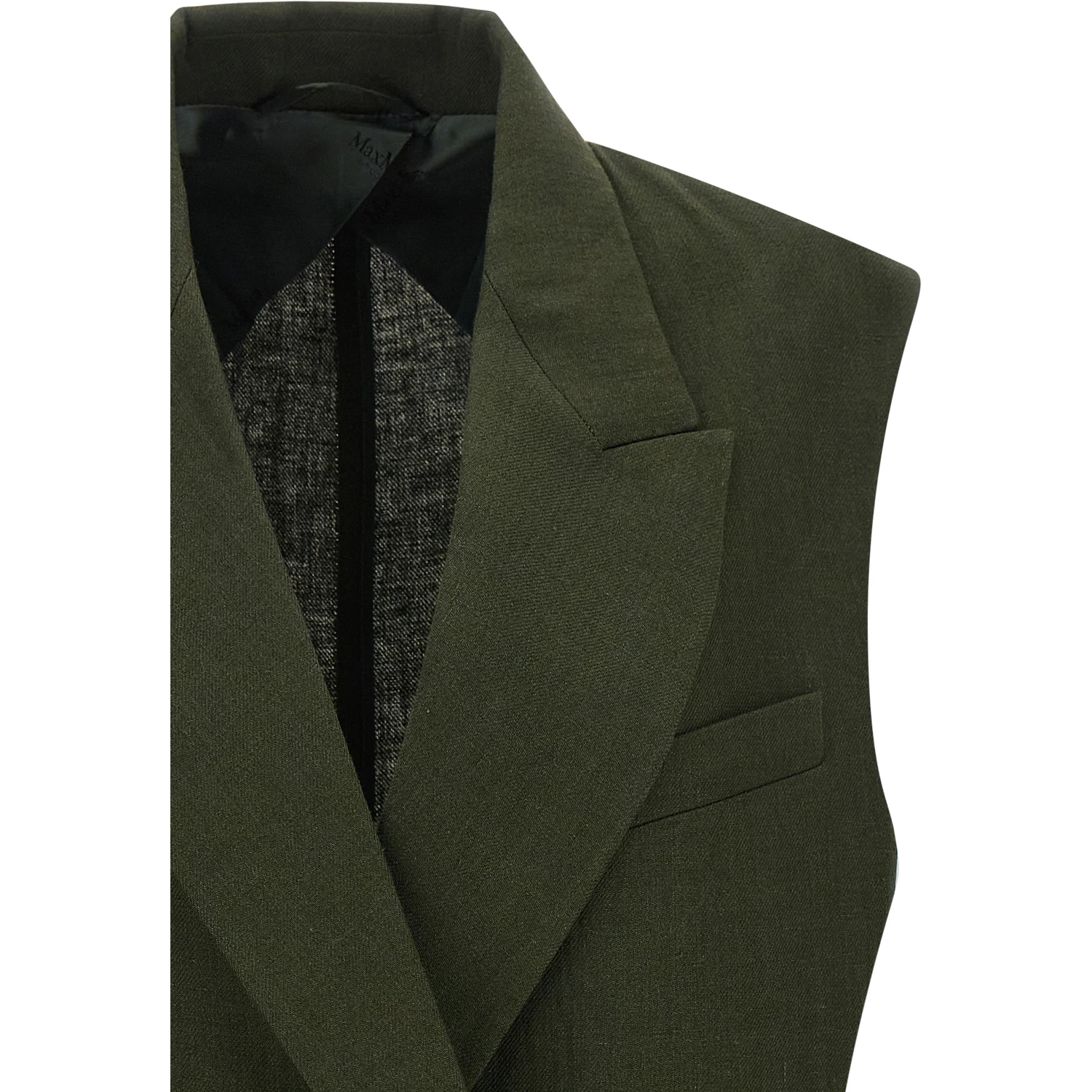 Bicolor Linen Sleeveless Jacket