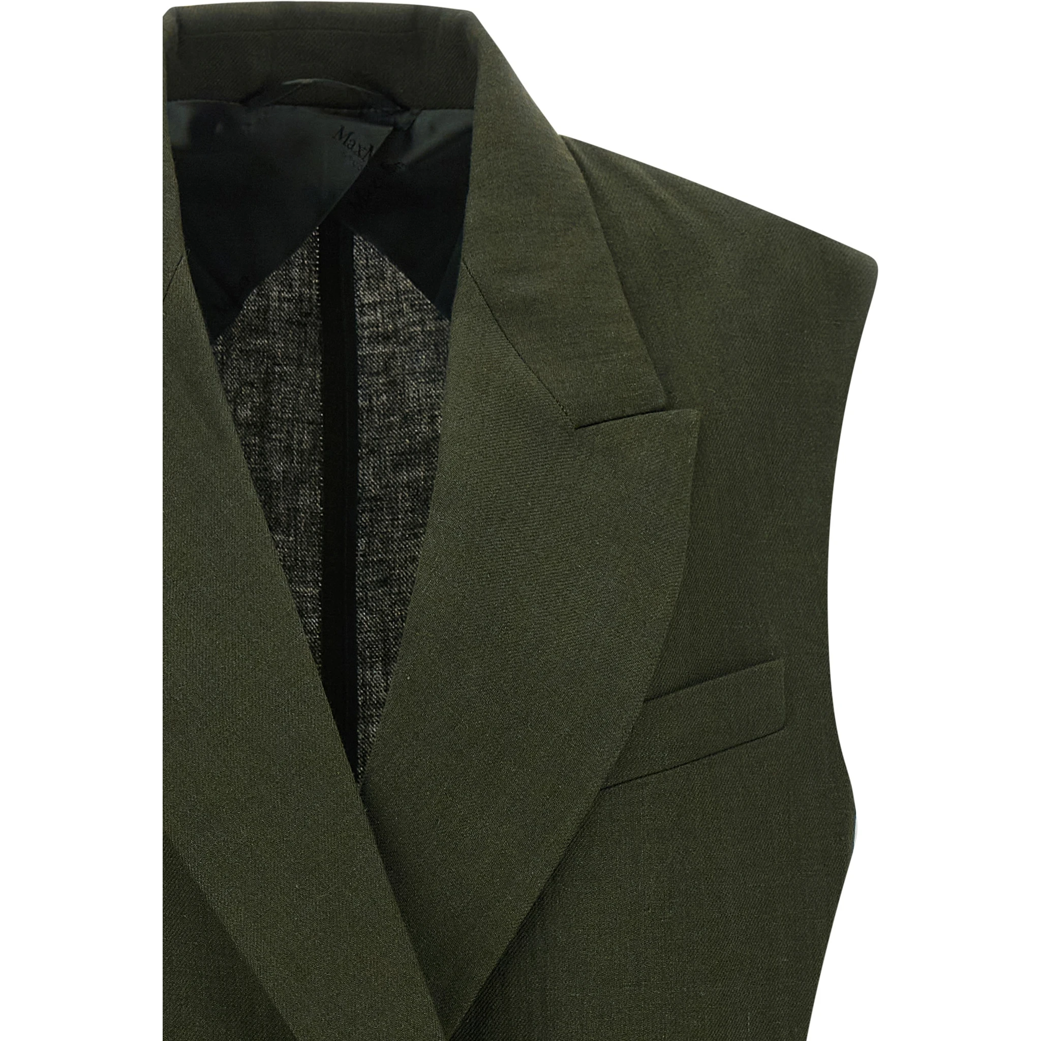 Bicolor Linen Sleeveless Jacket