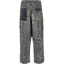Blue Cotton Tapered Jeans
