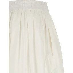 White Cotton Midi Skirt