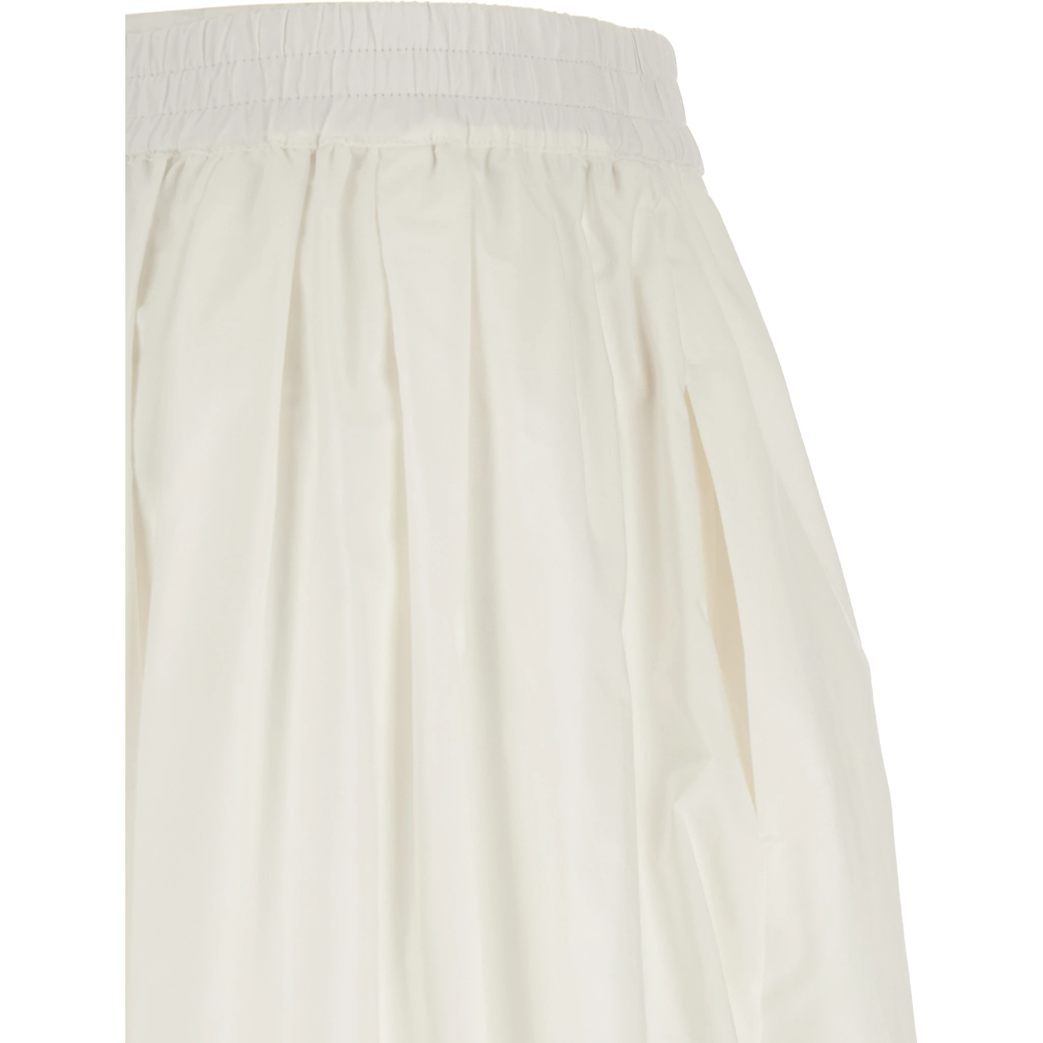 White Cotton Midi Skirt