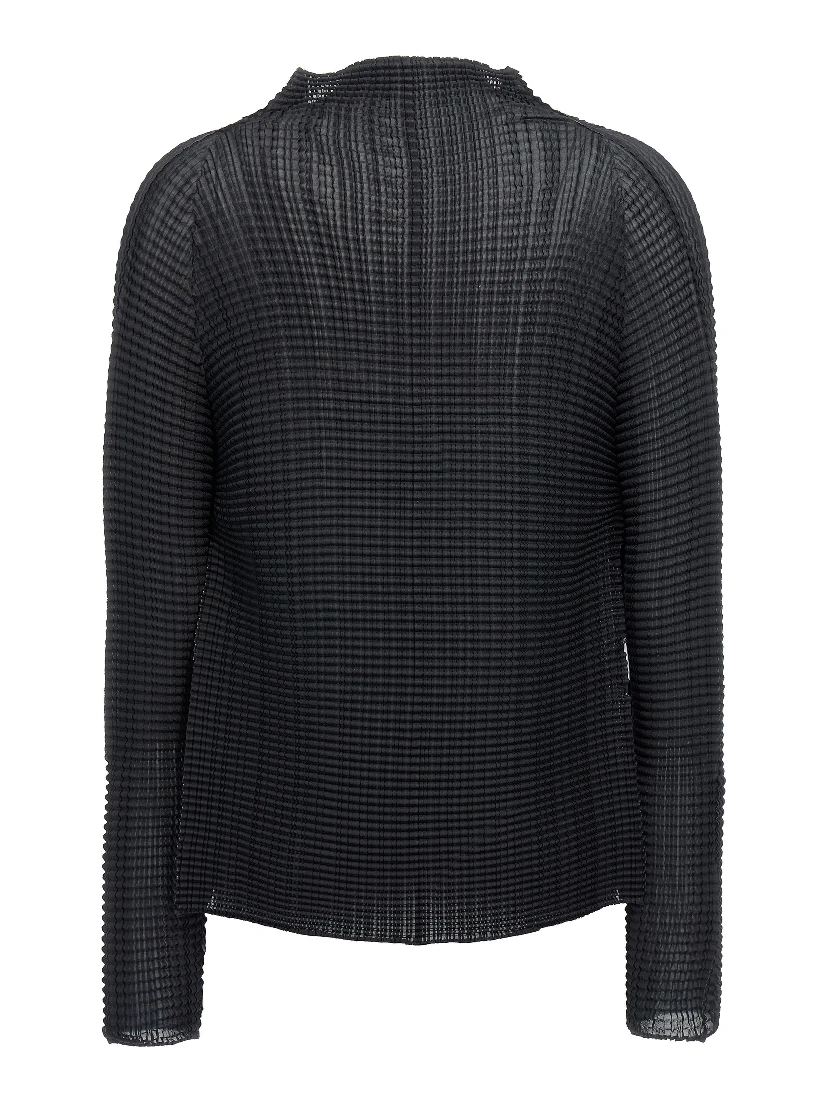 Black Polyester Cardigan