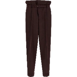 Purple Wool Casual Pants