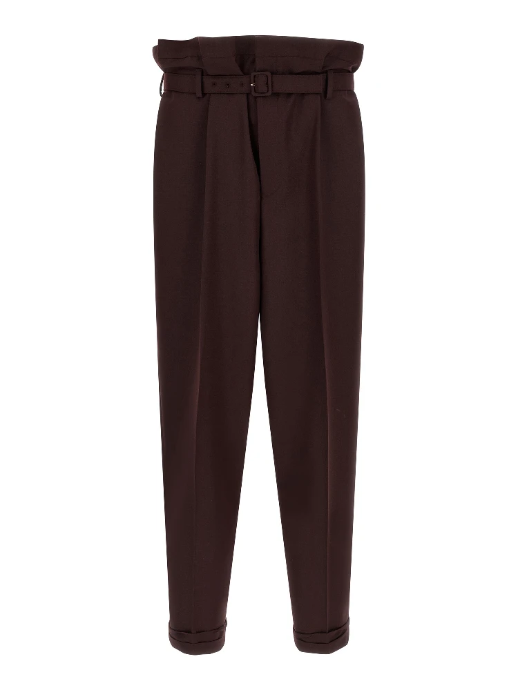 Purple Wool Casual Pants