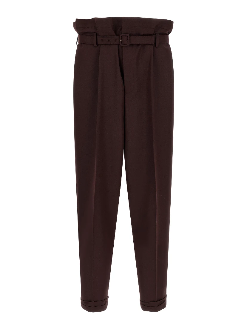 Purple Wool Casual Pants