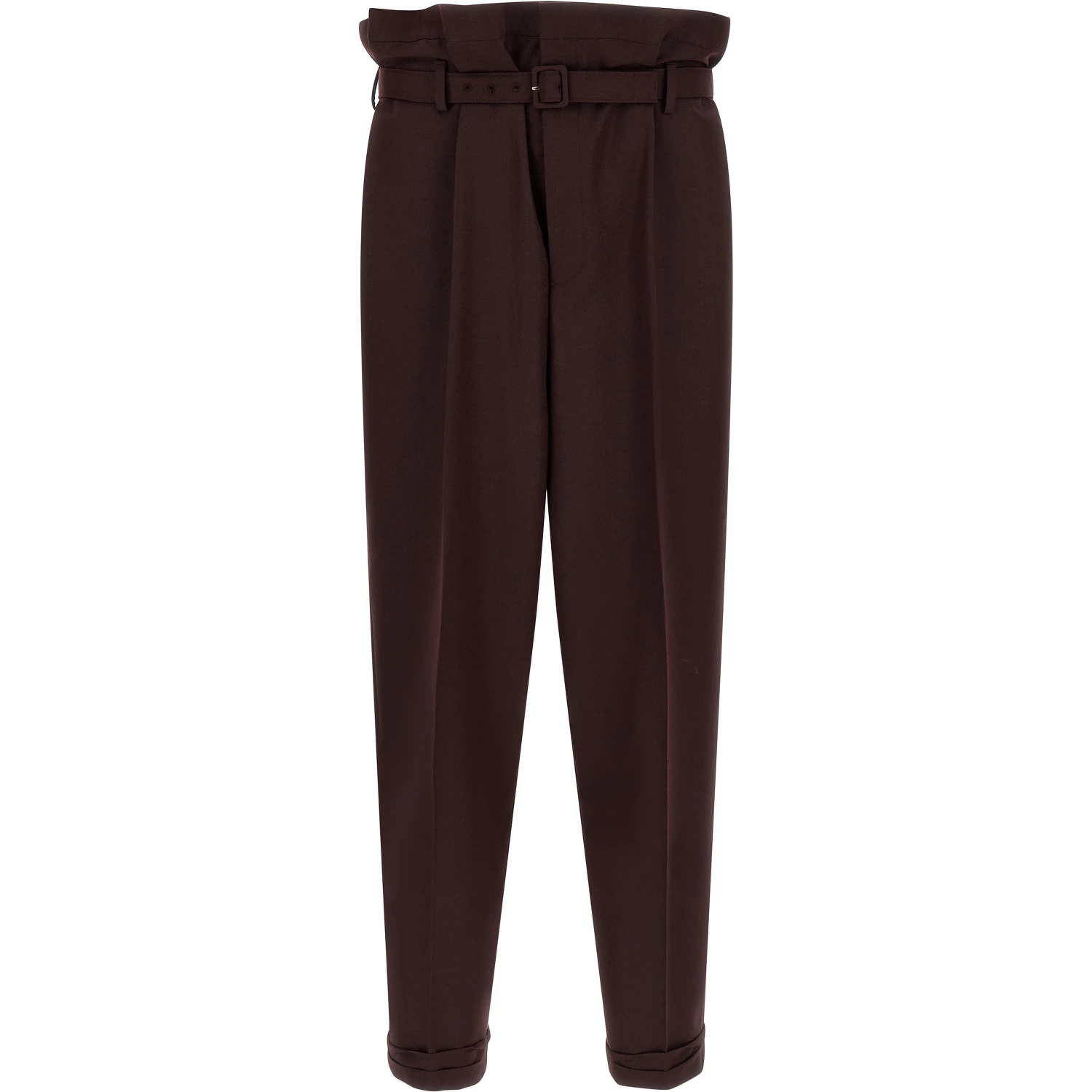 Purple Wool Casual Pants
