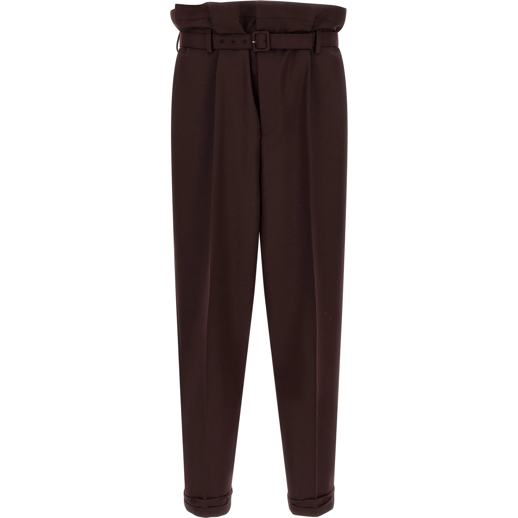 Purple Wool Casual Pants