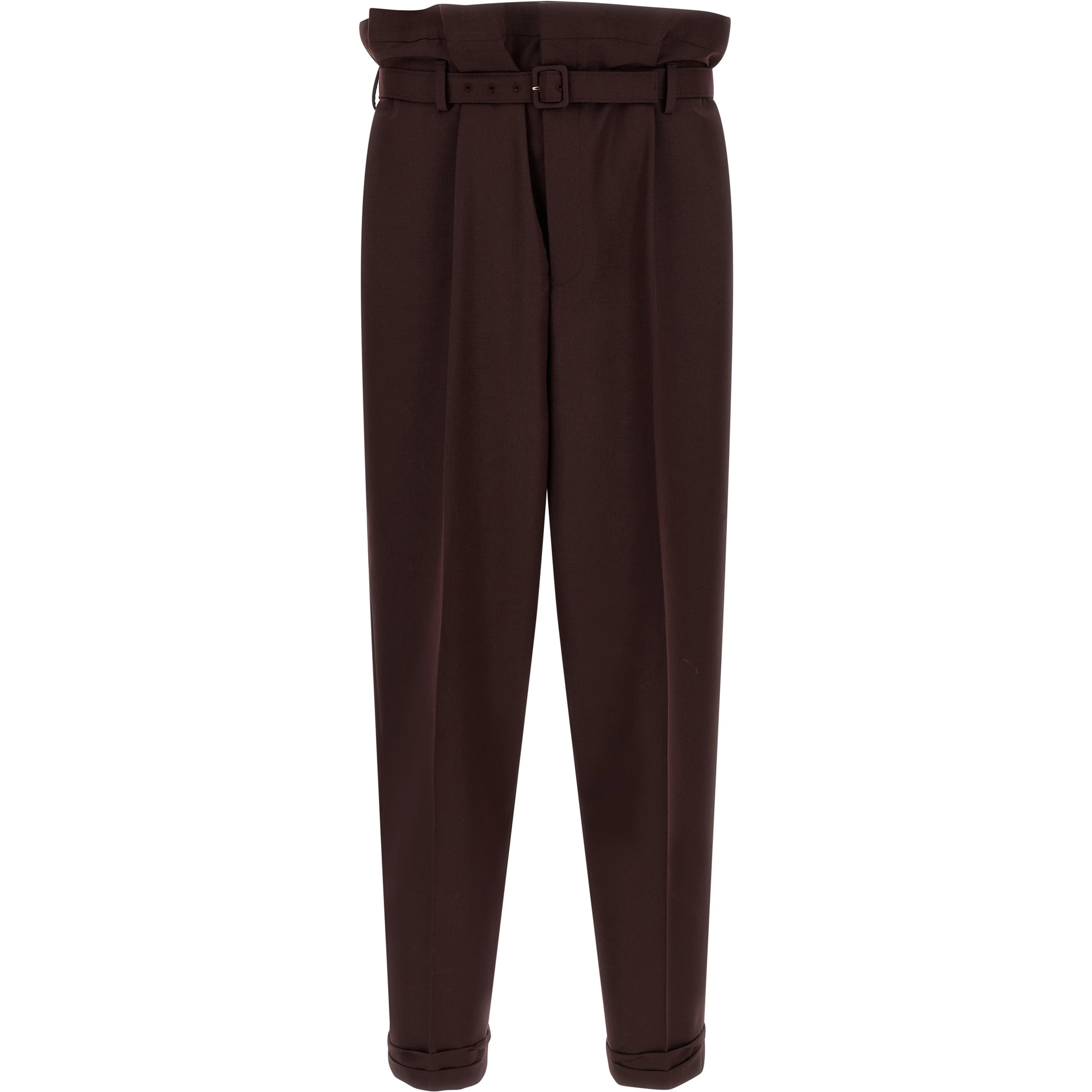 Purple Wool Casual Pants