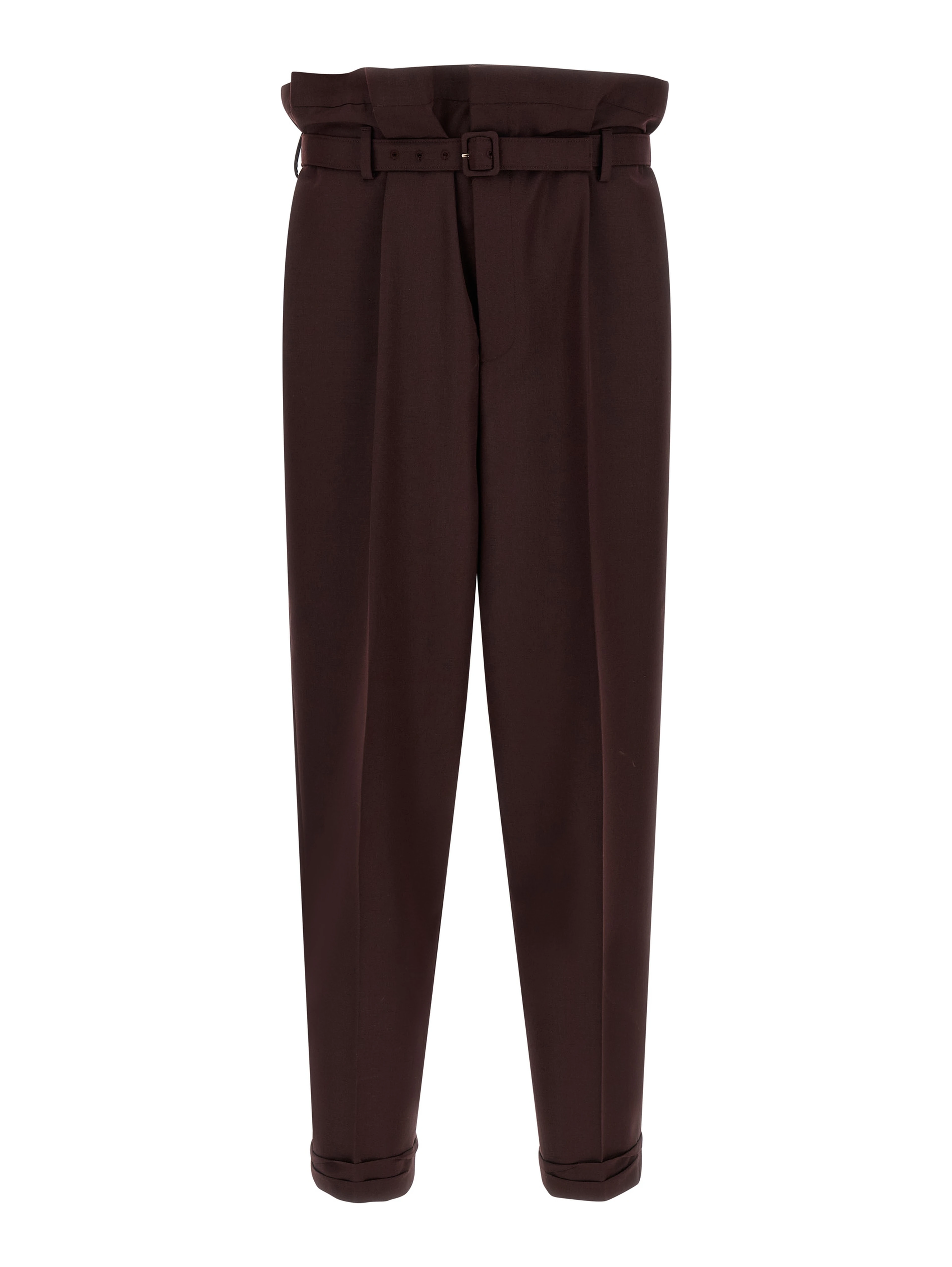 Purple Wool Casual Pants