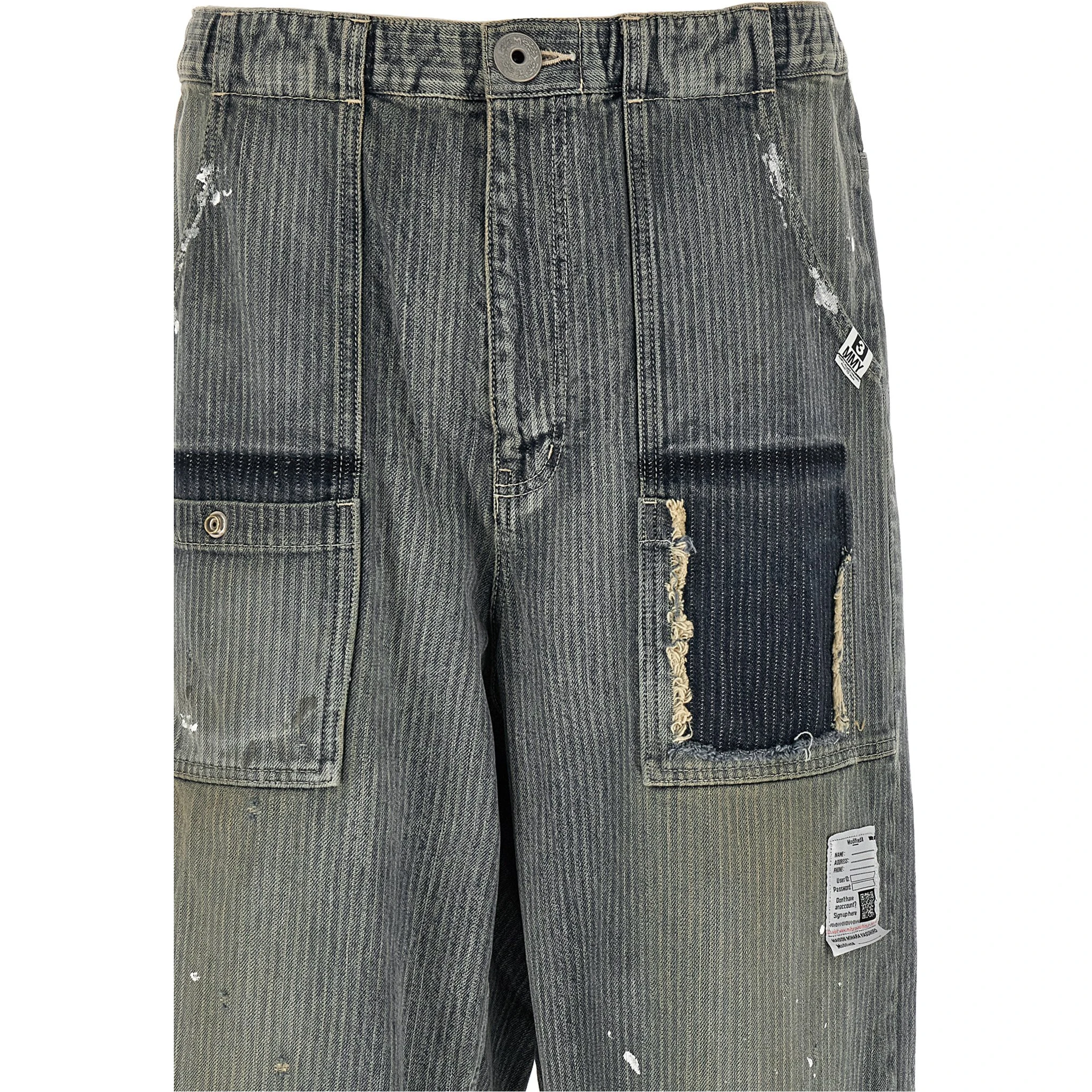 Blue Cotton Tapered Jeans