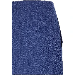 Blue Linen Casual Pants