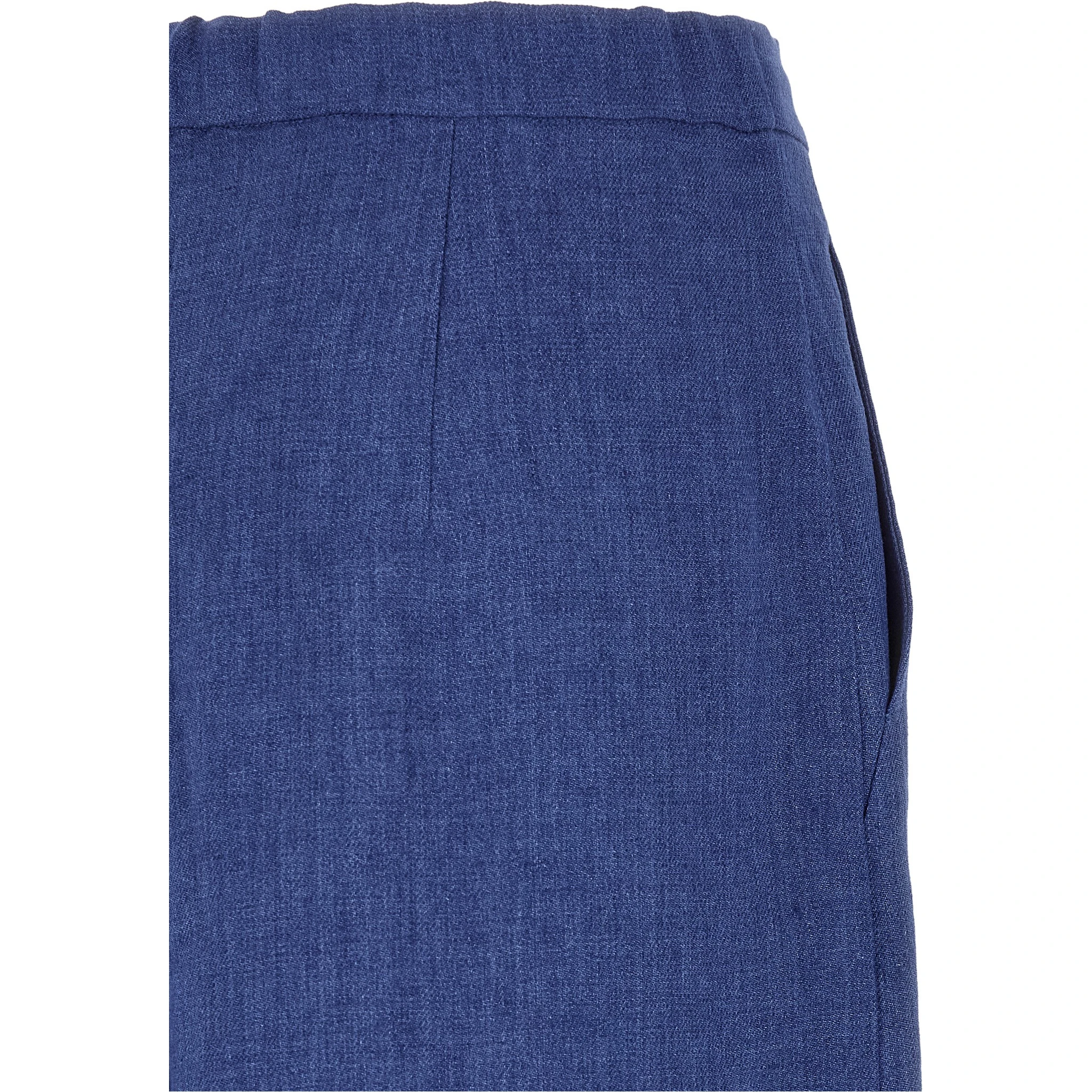 Blue Linen Casual Pants