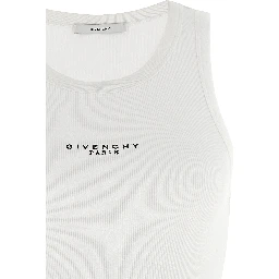 White Cotton Sleeveles T-Shirt