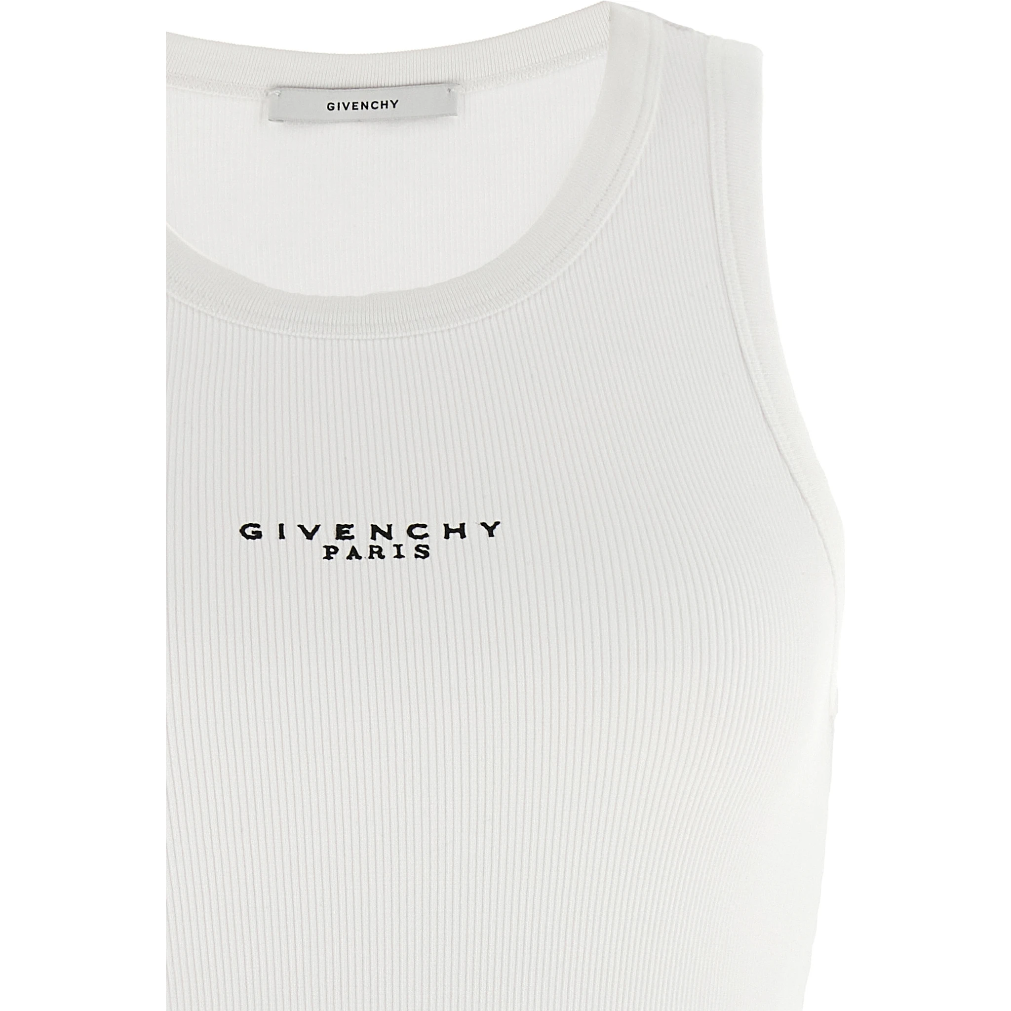White Cotton Sleeveles T-Shirt
