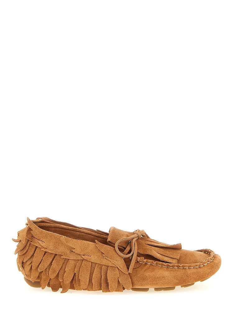 Brown Calfskin Slip-On Loafers