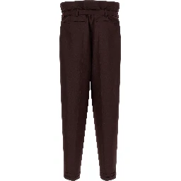 Purple Wool Casual Pants