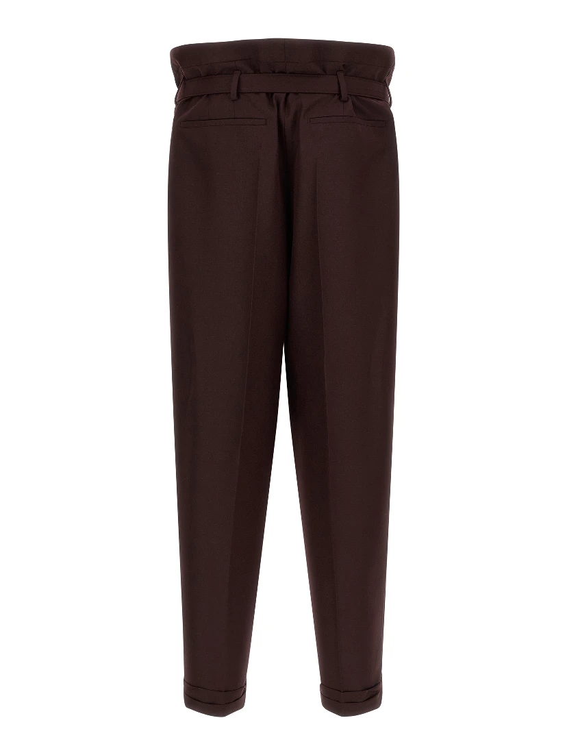 Purple Wool Casual Pants