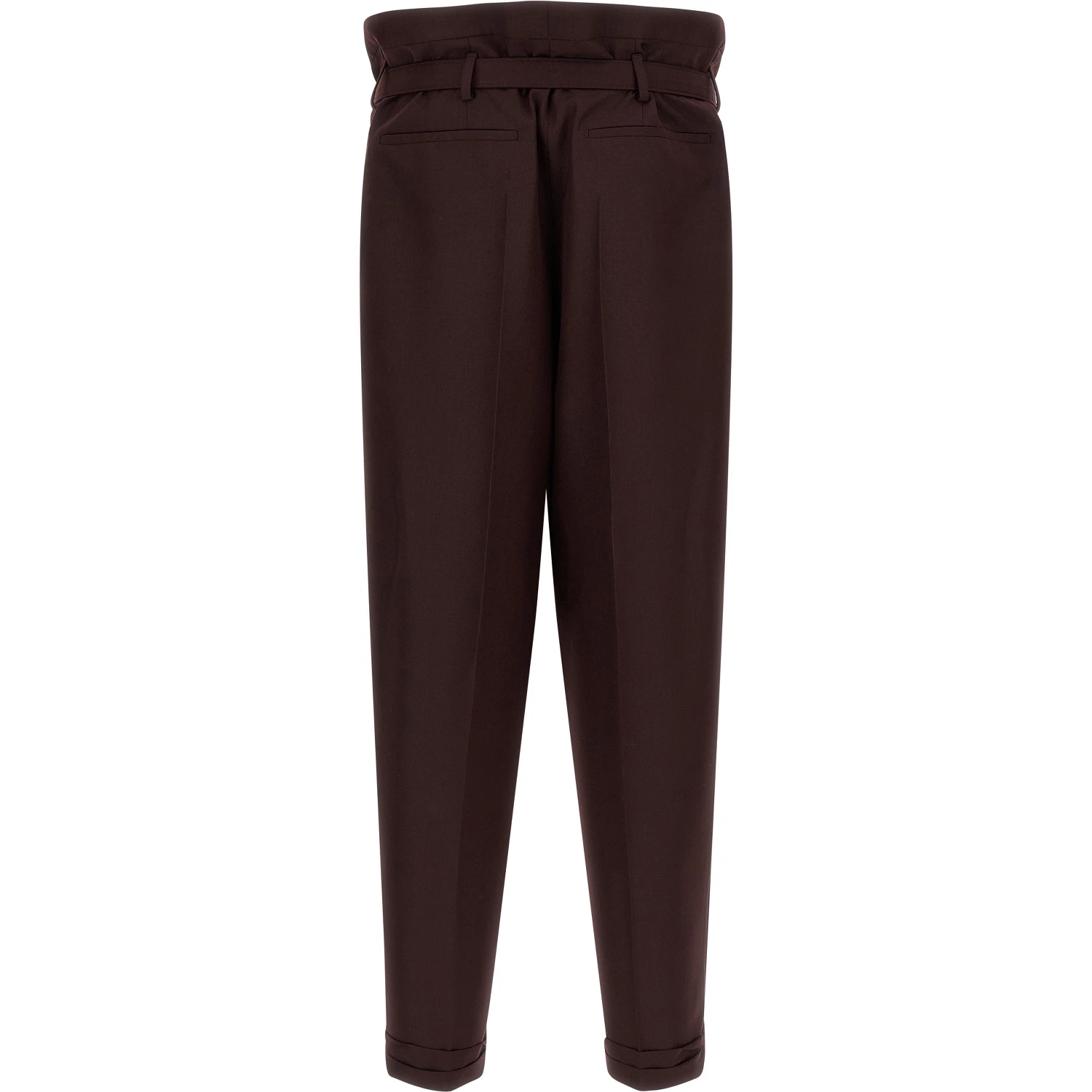 Purple Wool Casual Pants