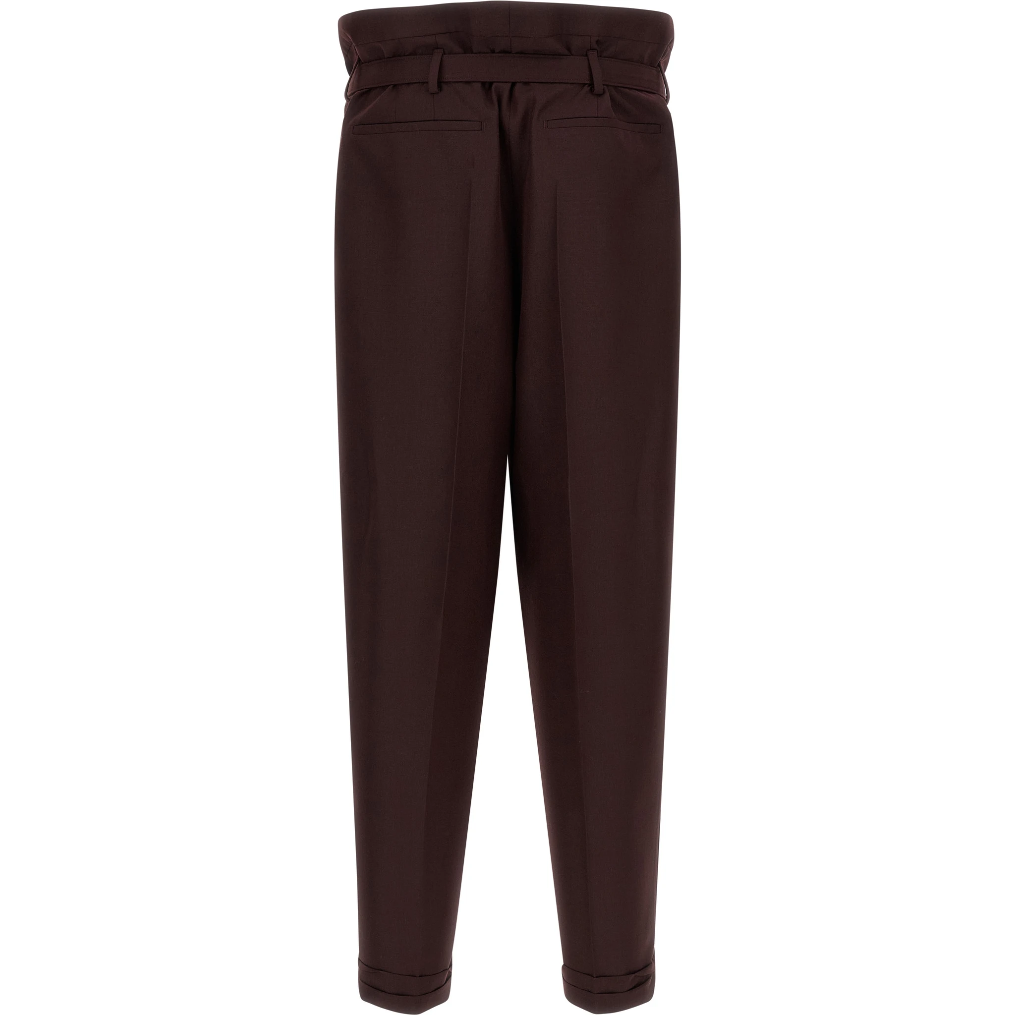 Purple Wool Casual Pants