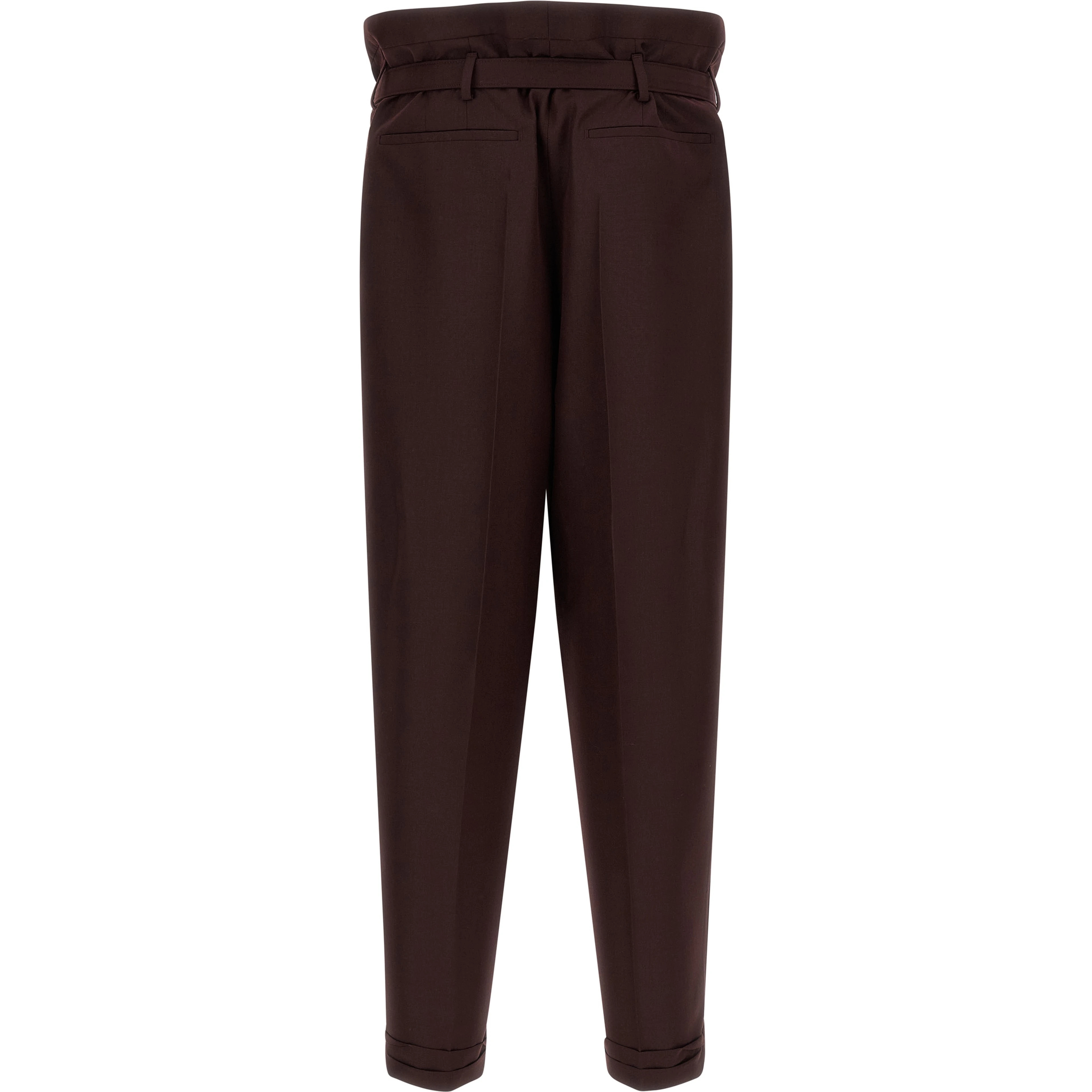 Purple Wool Casual Pants