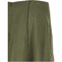 Bicolor Silk Midi Skirt