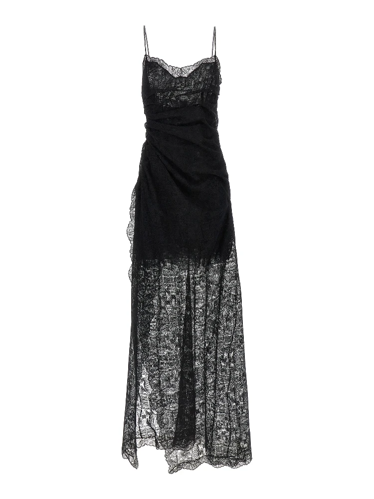 Black Polyester Long Dress