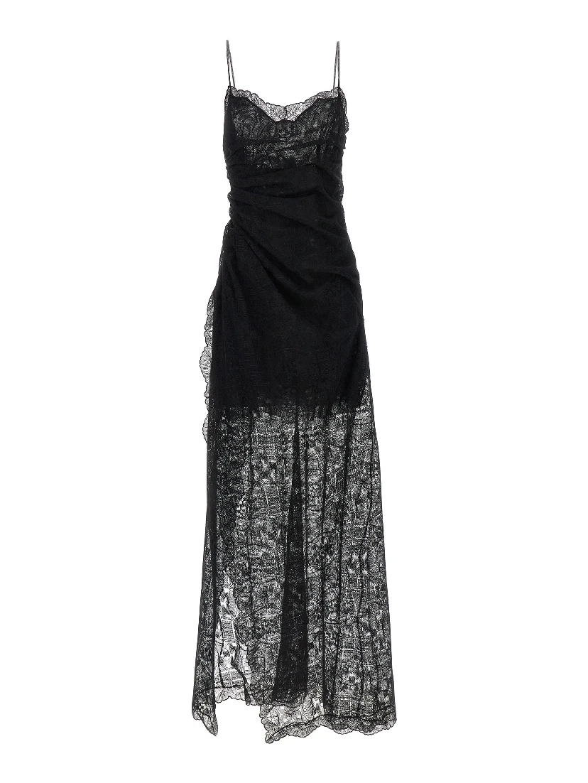 Black Polyester Long Dress