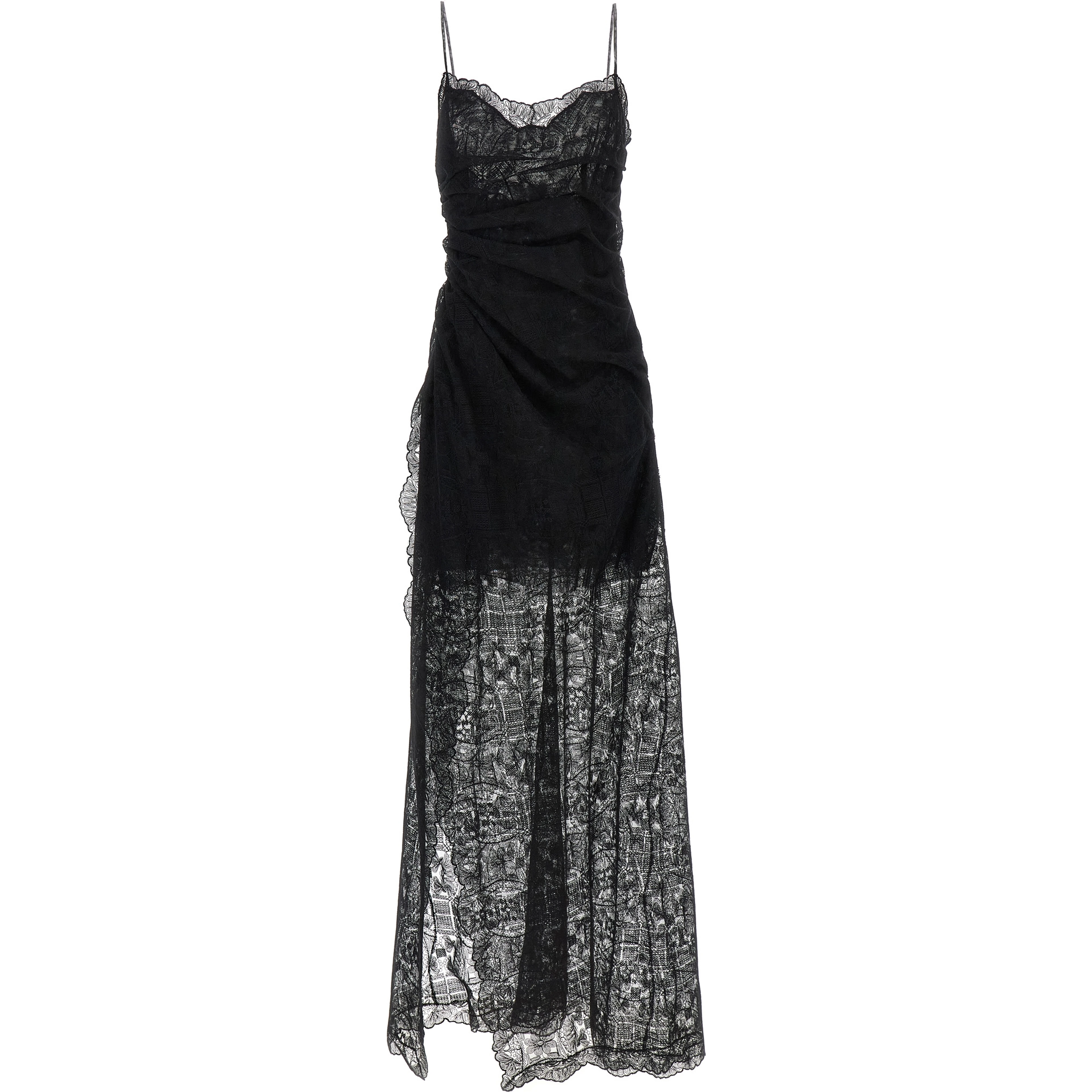 Black Polyester Long Dress