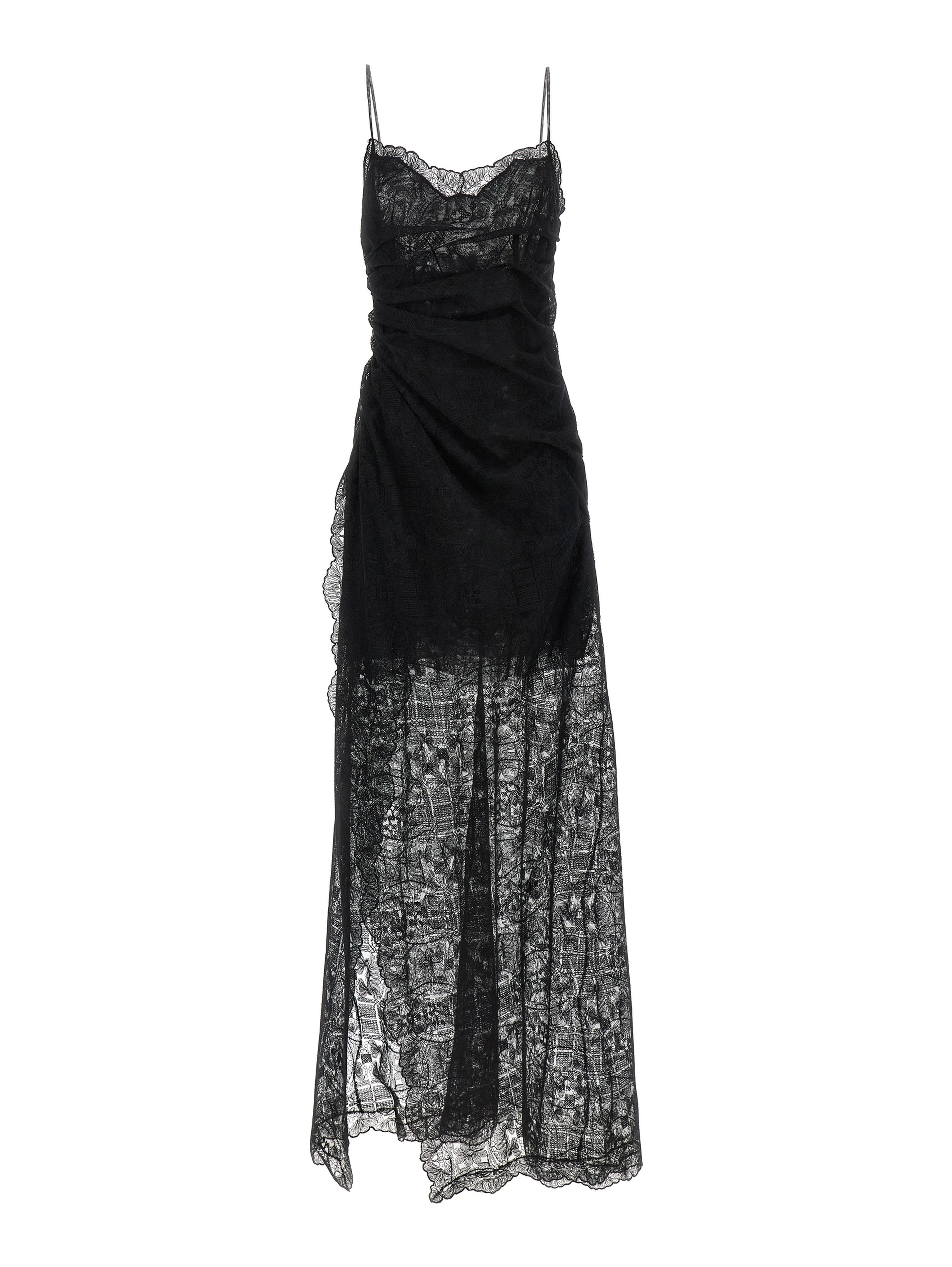 Black Polyester Long Dress