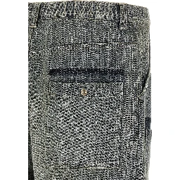 Blue Cotton Tapered Jeans