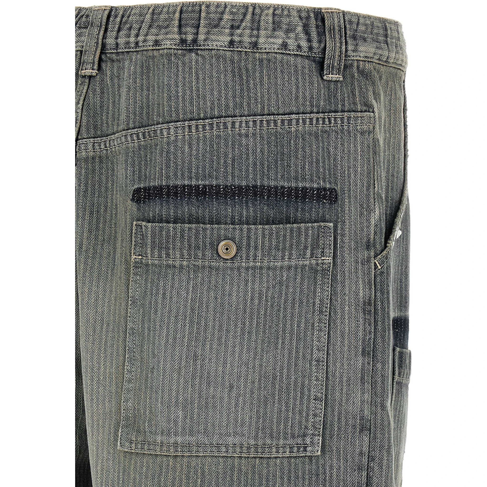Blue Cotton Tapered Jeans