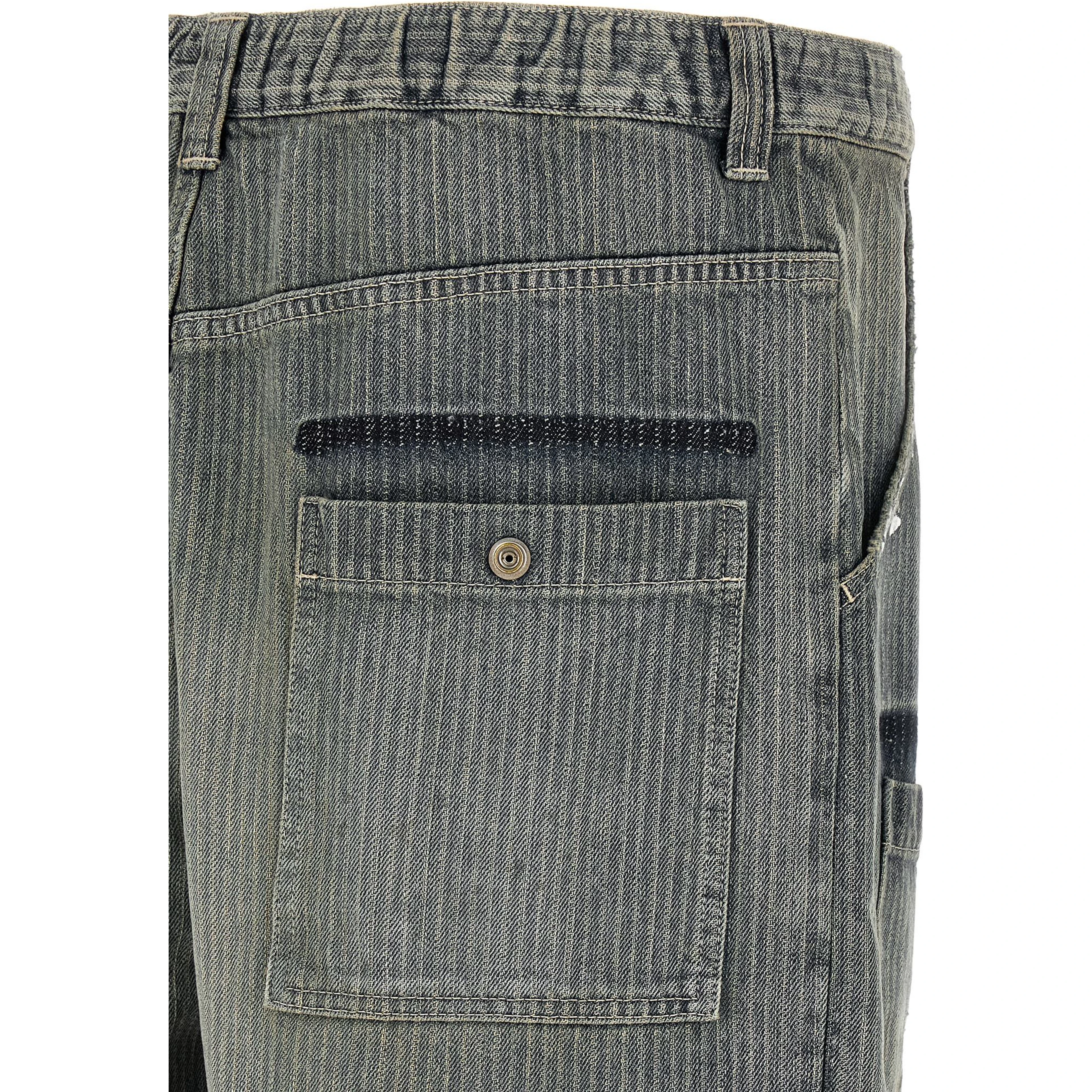 Blue Cotton Tapered Jeans