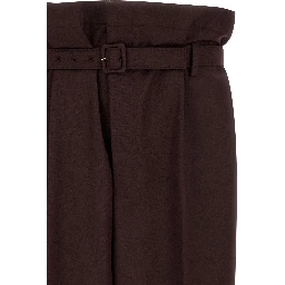 Purple Wool Casual Pants