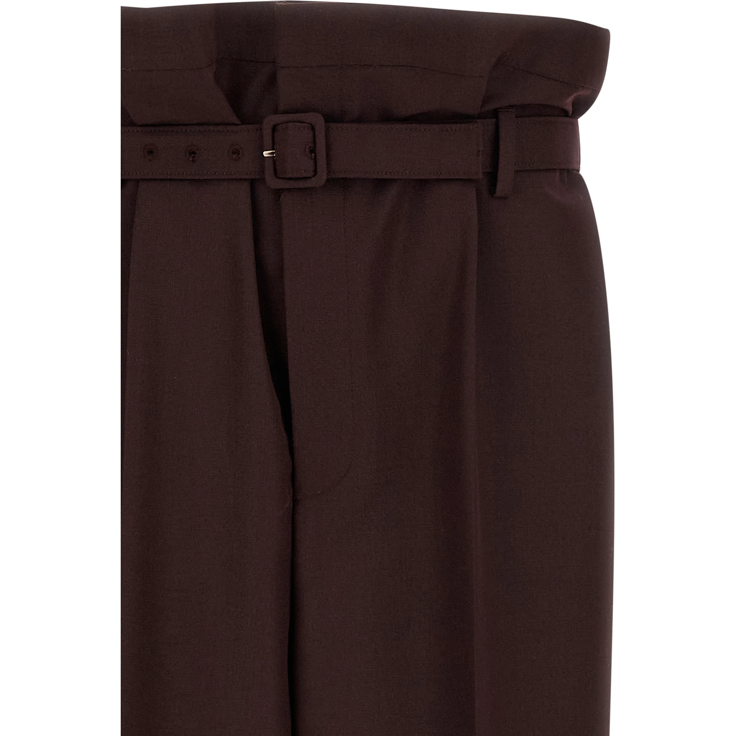 Purple Wool Casual Pants