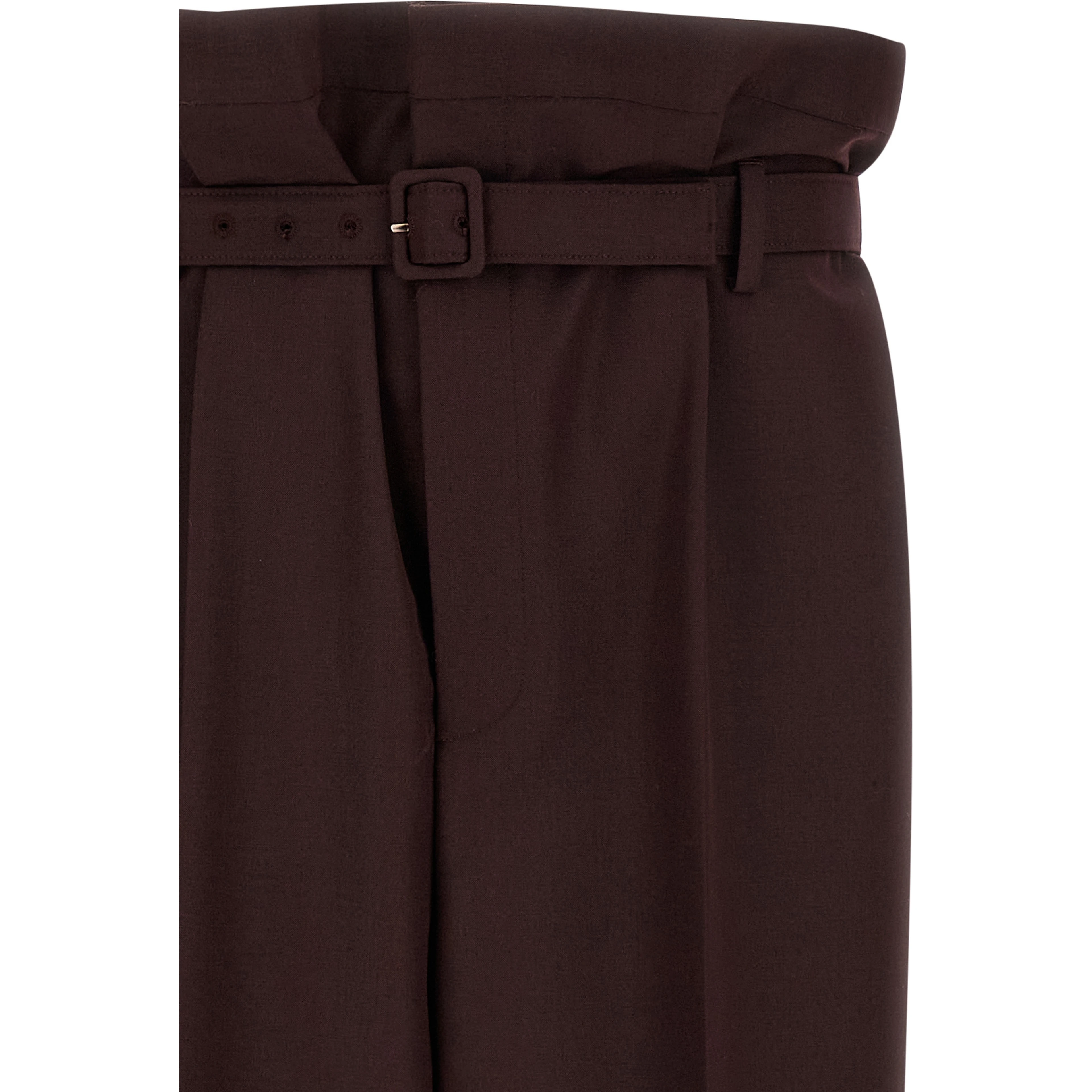 Purple Wool Casual Pants