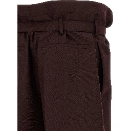 Purple Wool Casual Pants