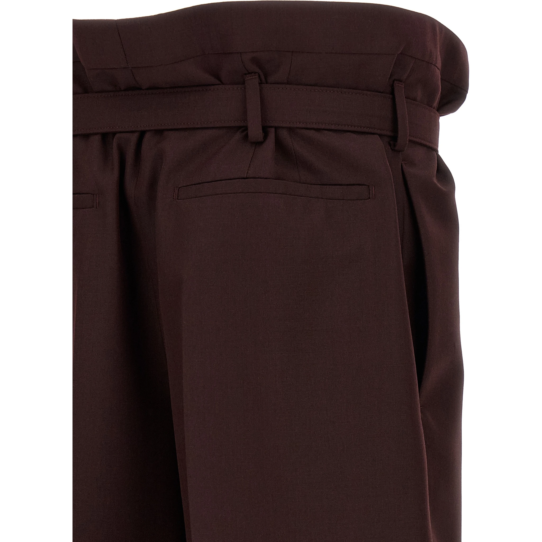 Purple Wool Casual Pants