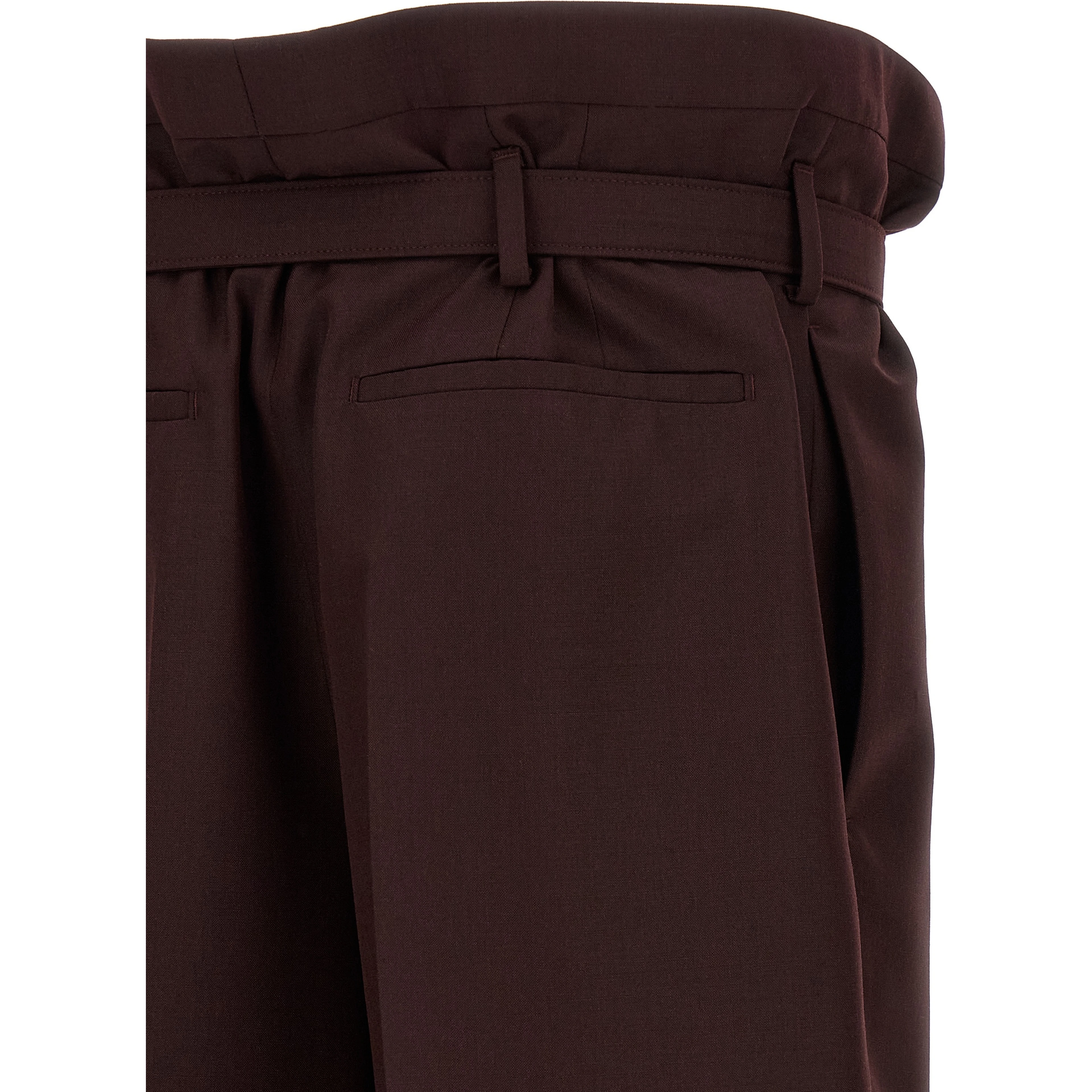 Purple Wool Casual Pants