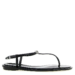 Black Pvc Flat Sandals